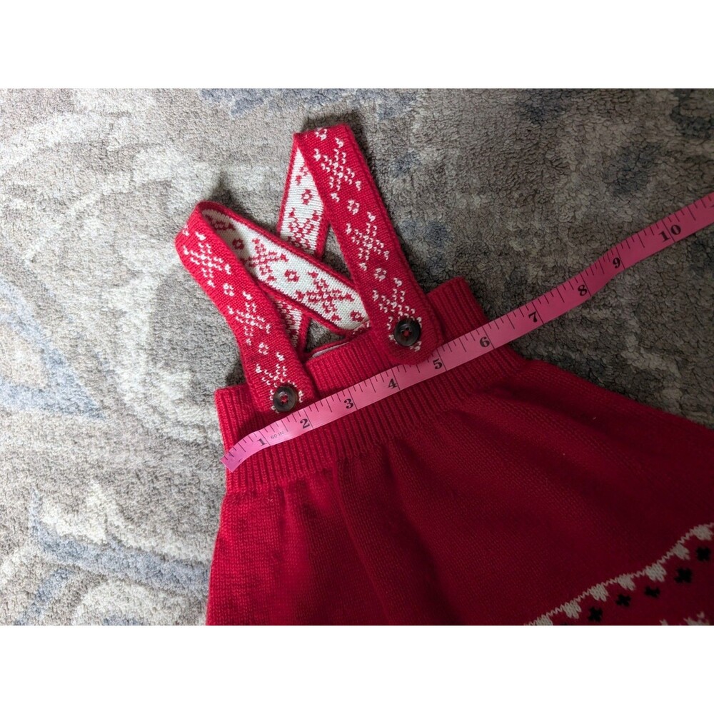 Hanna Andersson Baby Red Sweater Dress Fair Isle Size 6-12 Month Christmas Jumpe - Picture 5 of 7